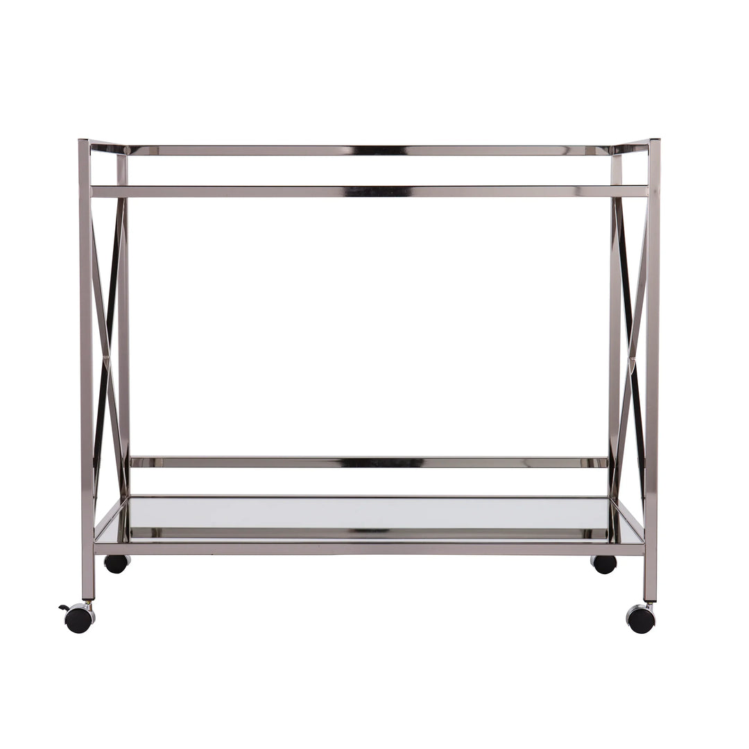 Maxton Silver Bar Cart - AmericanHomeFurniture