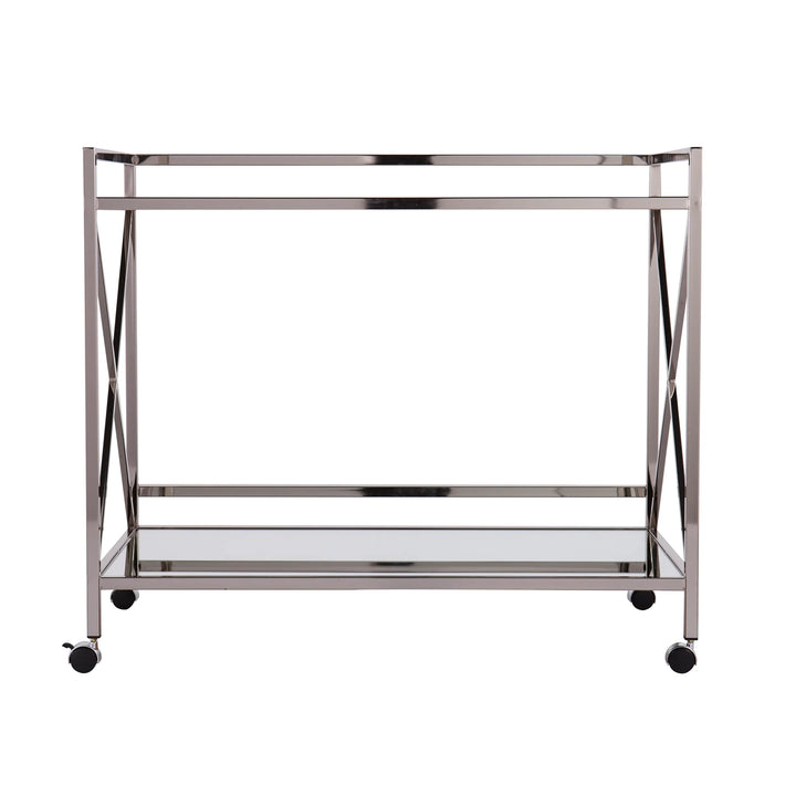 Maxton Silver Bar Cart - AmericanHomeFurniture