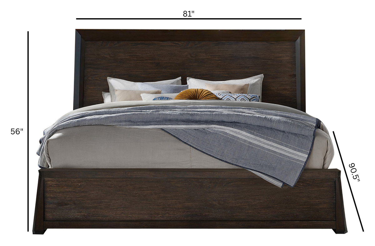 Tauren Coffee Bean King Panel Bed - B6434-64