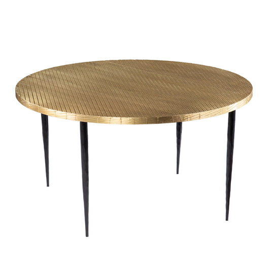 SEI Furniture Judmont Round Cocktail Table w/ Embossed Top COFFEE TABLES