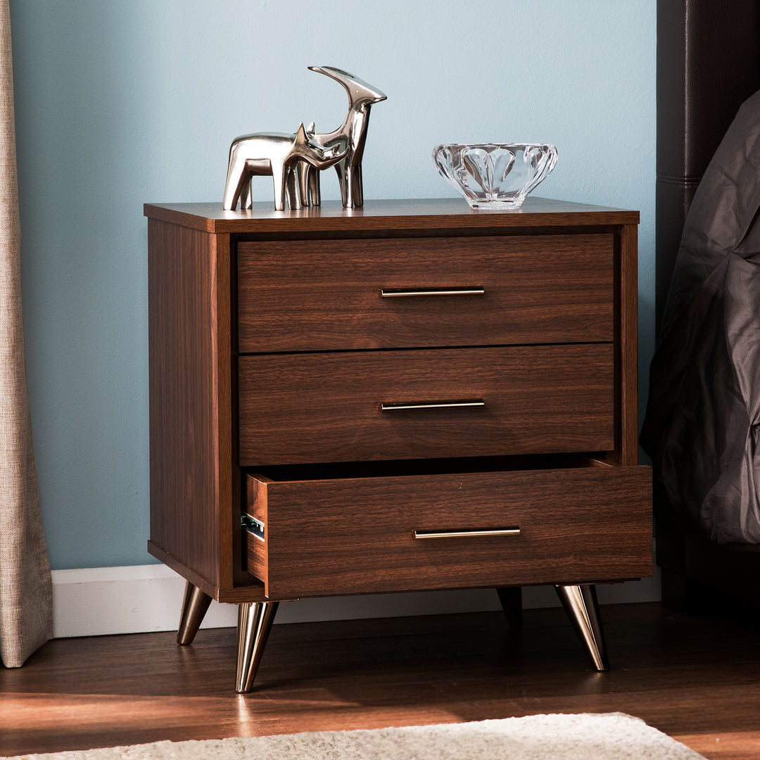 American Home Furniture | SEI Furniture - Oren Modern Bedside Table w/ Drawers