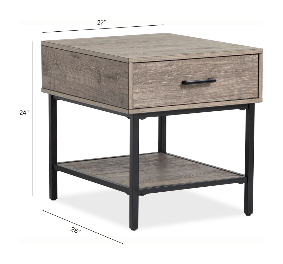 Fenwick Whitetail Brown And Smoke Glass Rectangular End Table - T5962-03