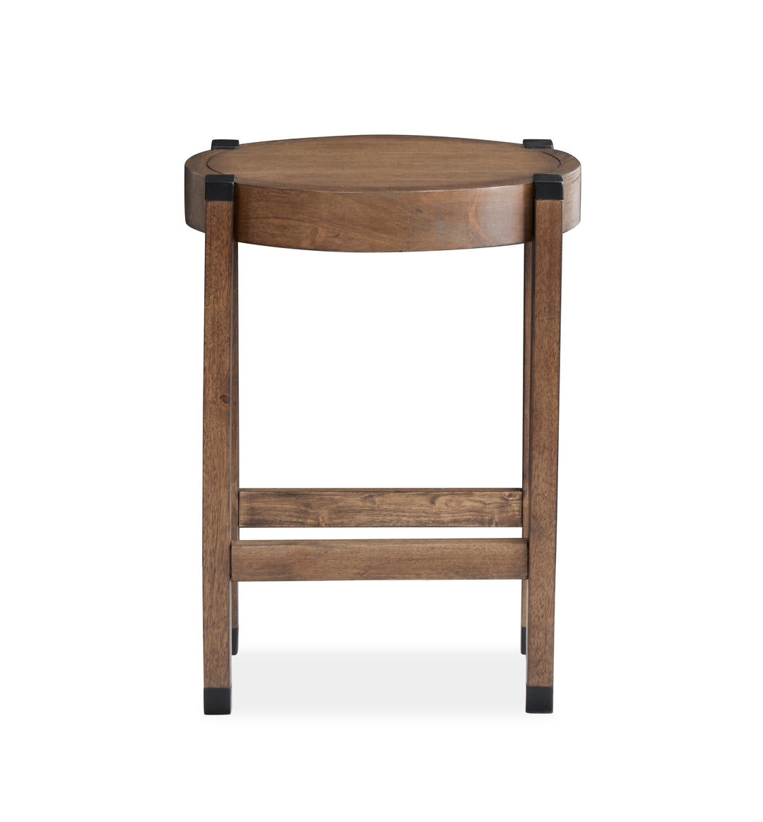 Kaysen Wallaby And Matte Black Round End Table - T5817-05