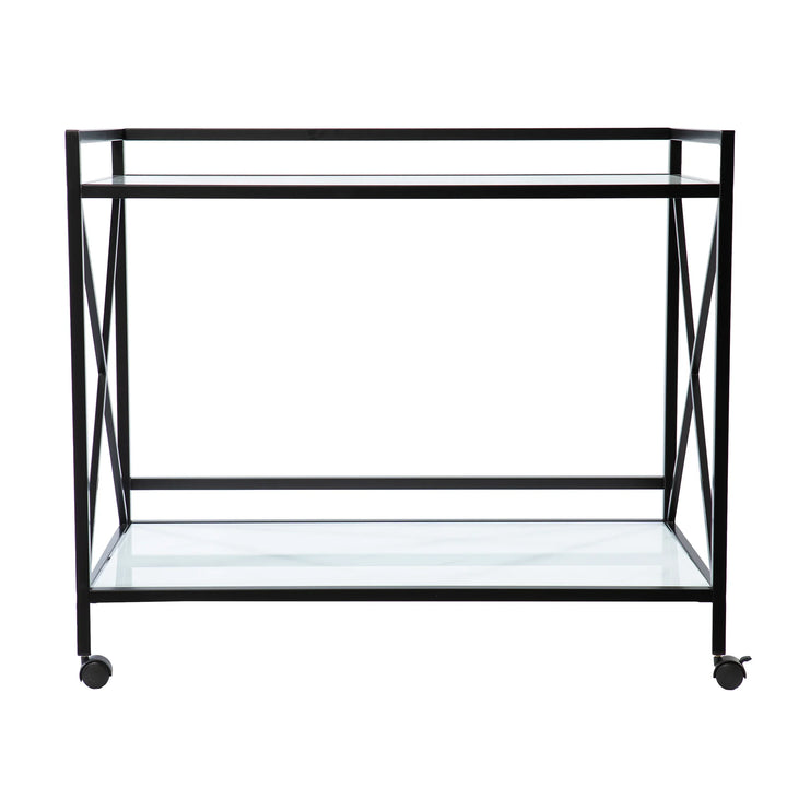 Maxton Bar Cart – Black and White - AmericanHomeFurniture