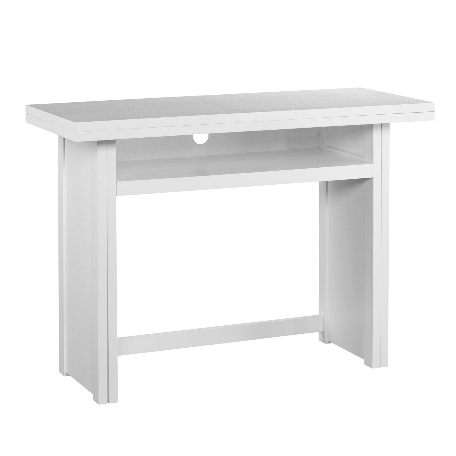 SEI Furniture Kempsey Convertible Console-to-Dining Table - White DINING TABLES