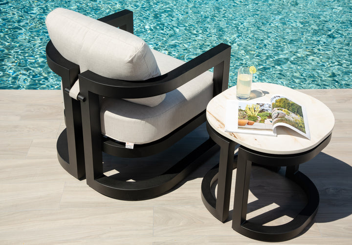 Malibu Club Chair in Cast Silver, No Welt