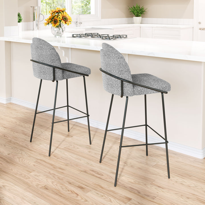 Jambi Barstool (Set of 2) Black & White - 109968
