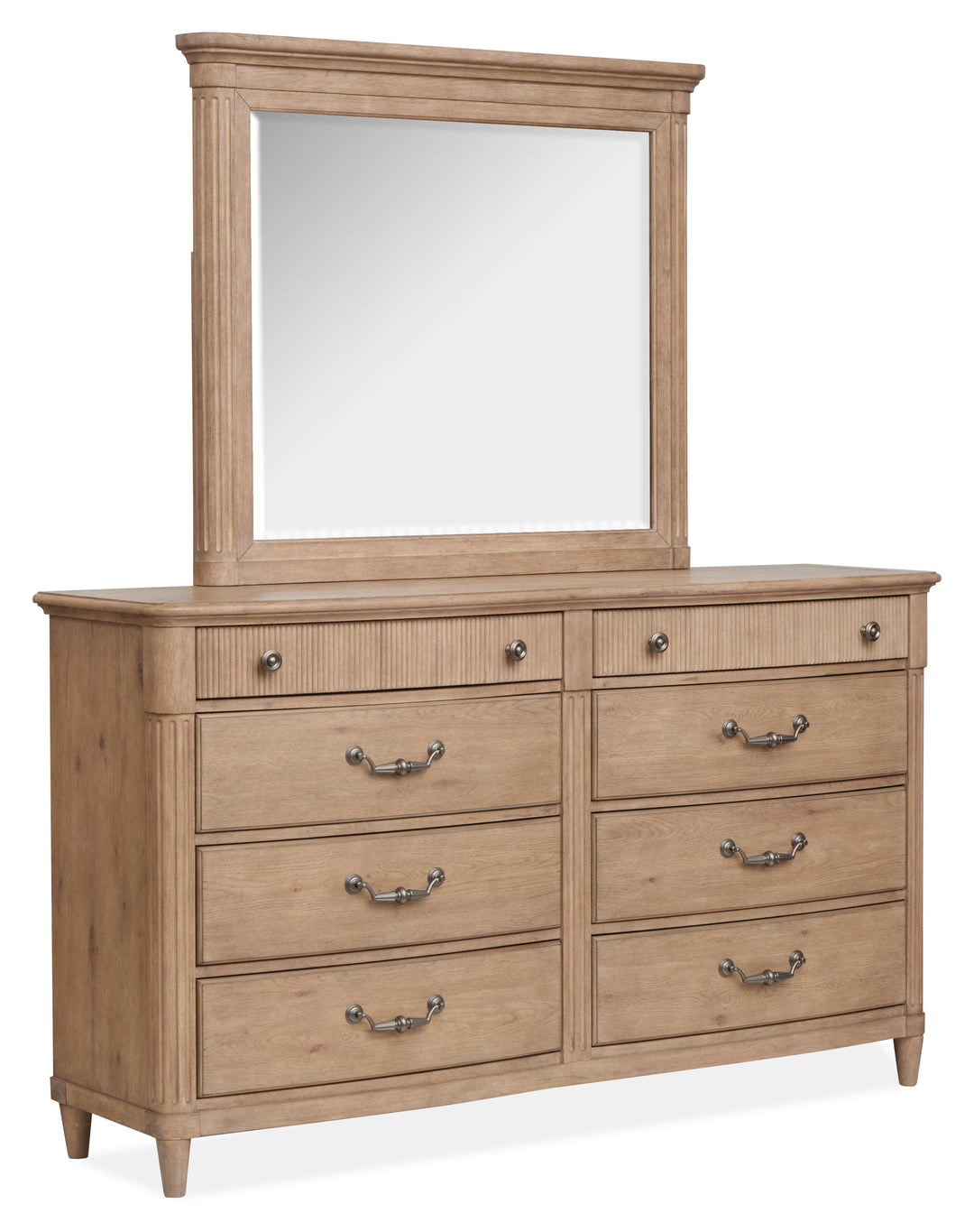 Harmony Heights Belgium Wheat Double Drawer Dresser With Landscape Mirror - B6400-2240