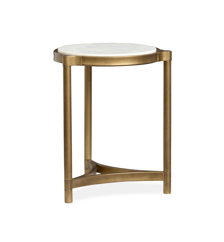 Cassidy Aged Brass And Volakas Classic Round Accent Table - T6357-35