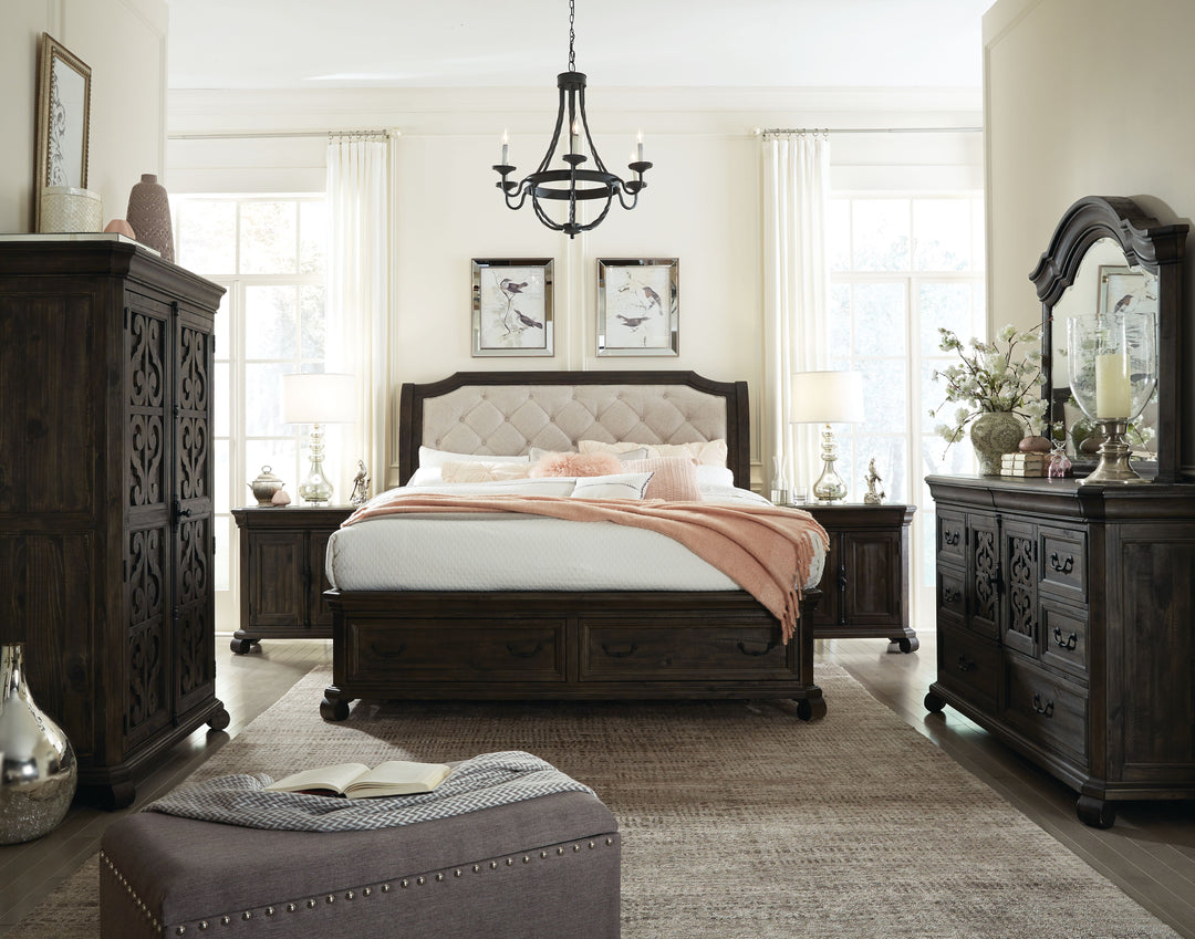 Bellamy Peppercorn King Sleigh Storage Bed - B2491-63