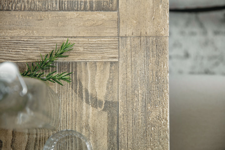 American Home Furniture Hooker Furniture Ciao Bella 84in Trestle Table with 2-18in Leaves-Flaky White/Black