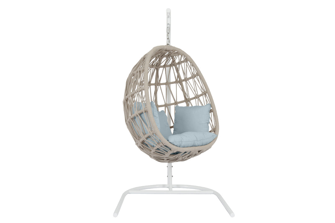 Dana Rope Hanging Club Chair in Canvas Skyline w/ Self Welt