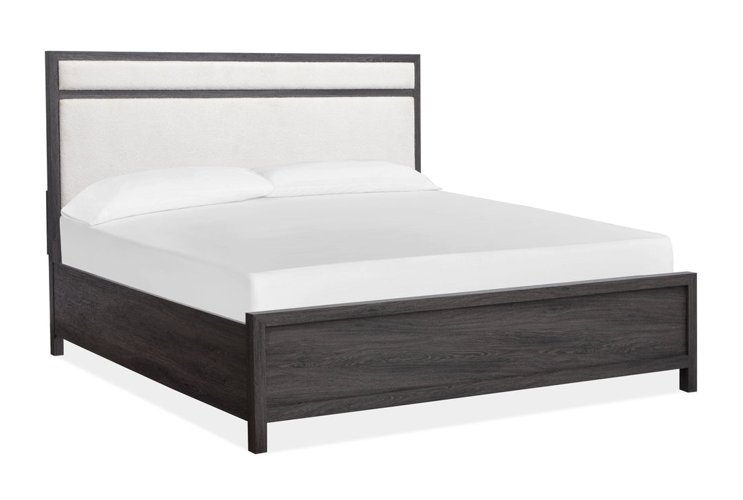 Merrifield Raisin Black King Upholstered Panel Bed - B6308-65