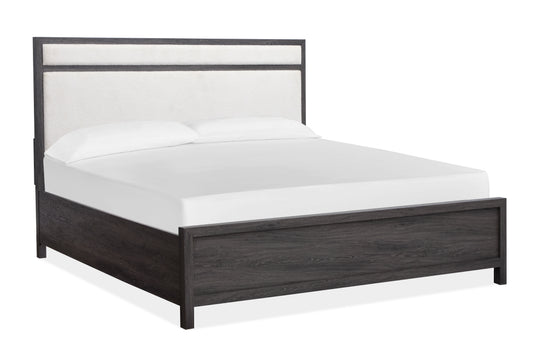 Merrifield Raisin Black King Upholstered Panel Bed - B6308-65