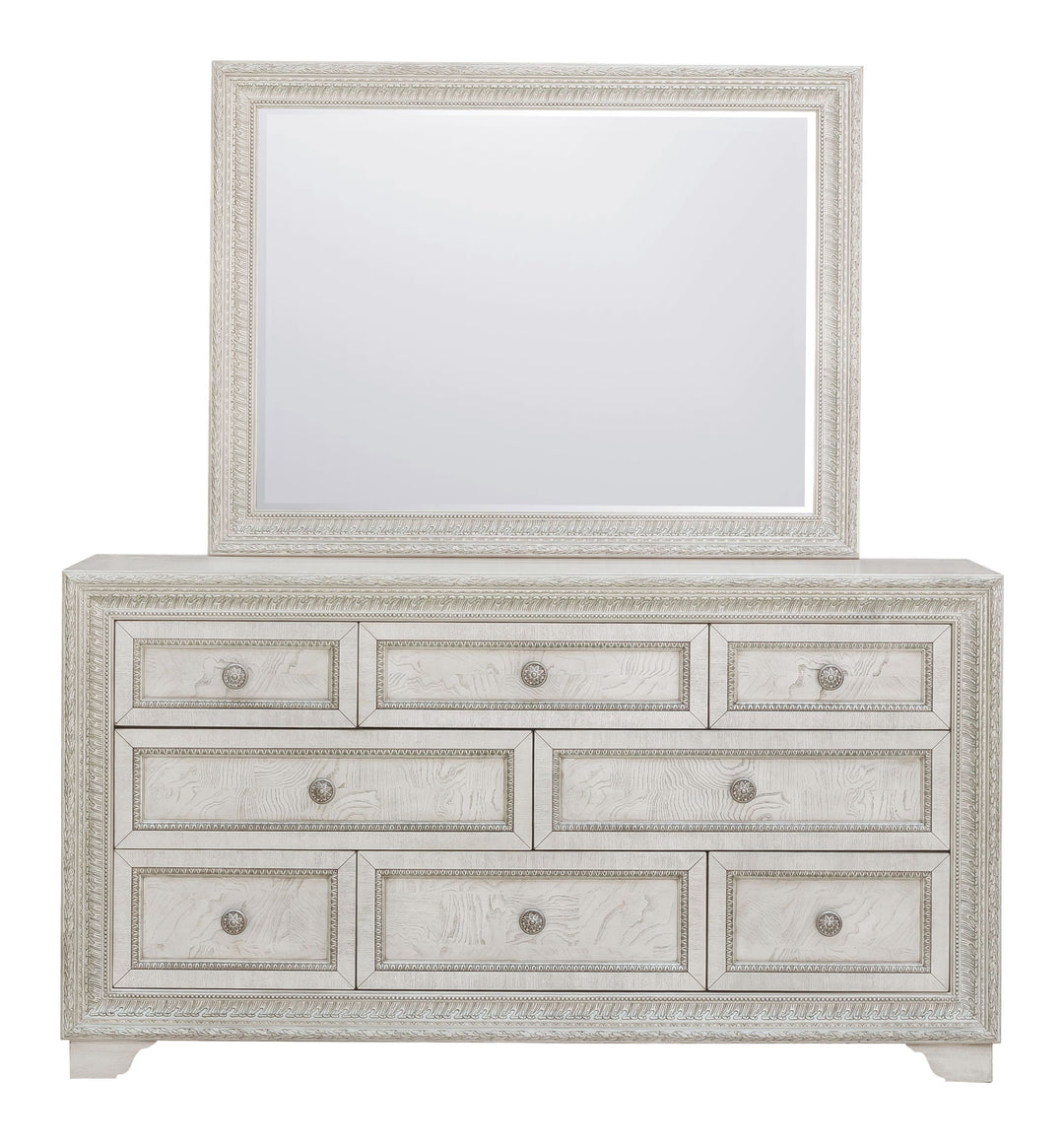 Camila Creamy White Dresser With Mirror - P269-BR-K7