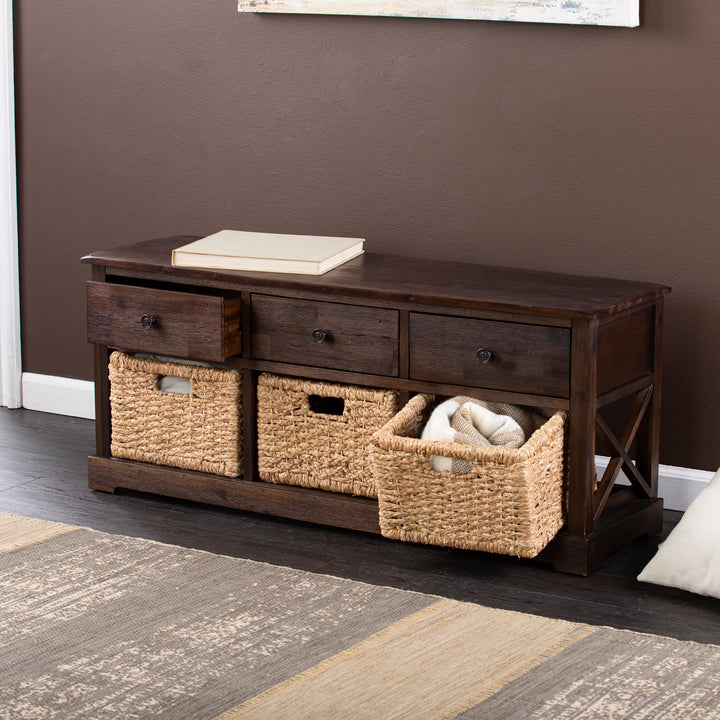 American Home Furniture | SEI Furniture - Jayton Storage Bench w/ Drawers