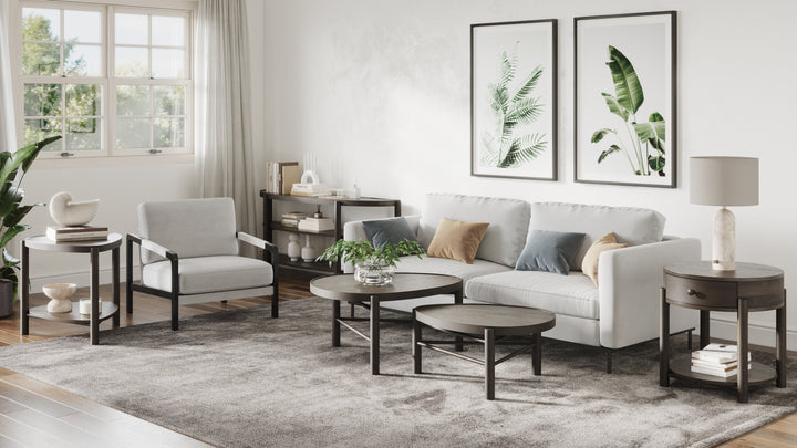 Hadleigh Black Coffee Bean Demilune Sofa Table - T5711-75