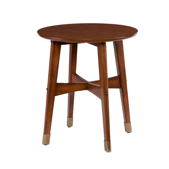 SEI Furniture Rhoda Round Midcentury Modern End Table ACCENT TABLES