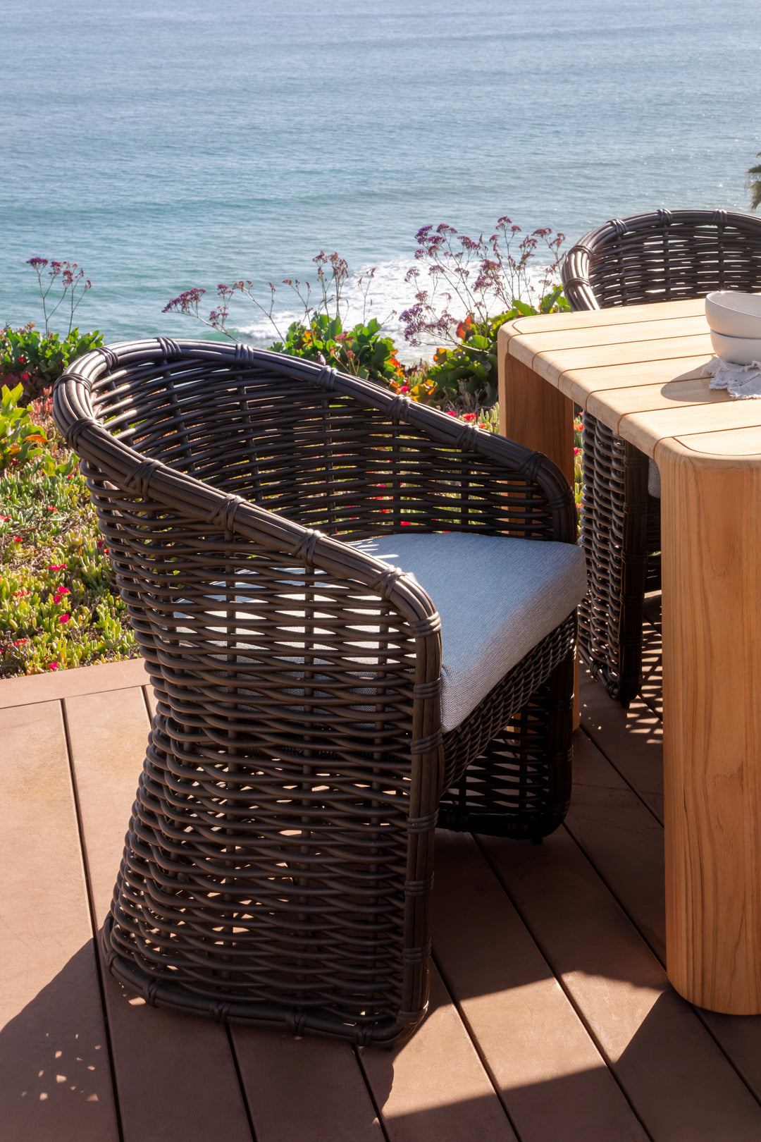 Cabo Dining Chair in Soothe Pearl w/ Flange Welt
