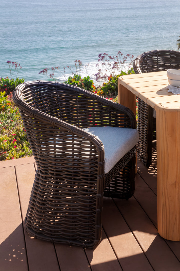 Cabo Dining Chair in Soothe Pearl w/ Flange Welt