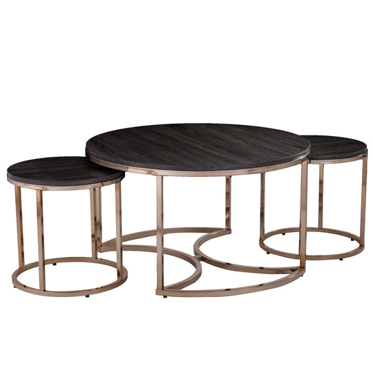 SEI Furniture Lachlan Round Nesting Coffee Tables – 3pc Set COFFEE TABLES