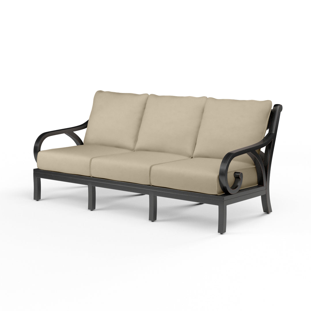 Monterey Sofa in Linen Stone w/ Self Welt