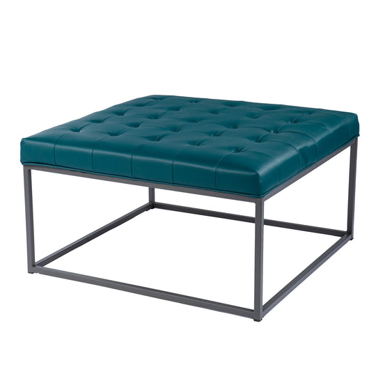 SEI Furniture Ciarin Upholstered Cocktail Ottoman - Blue OTTOMANS, POUFS, + STOOLS
