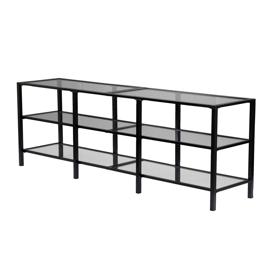 American Home Furniture | SEI Furniture - Tyler Metal/Glass Media Stand – Transitional Style - Black