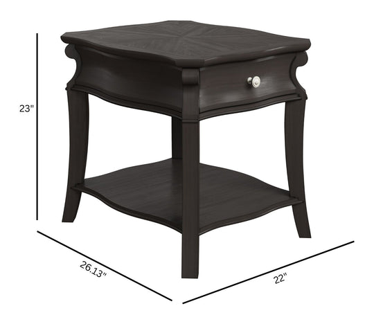 Francine Warm Charcoal Rectangular End Table - T6567-03