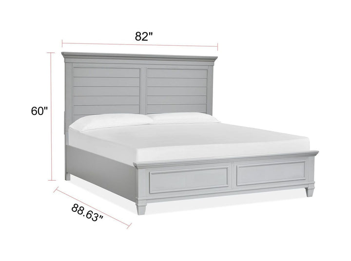 Charleston Harbor Gray King Grey Panel Bed - B5611-64GY