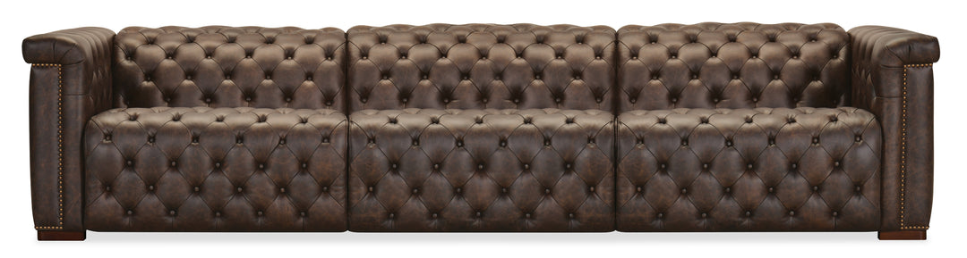 43.00"D x 126.00"W x 28.75"H/Brown