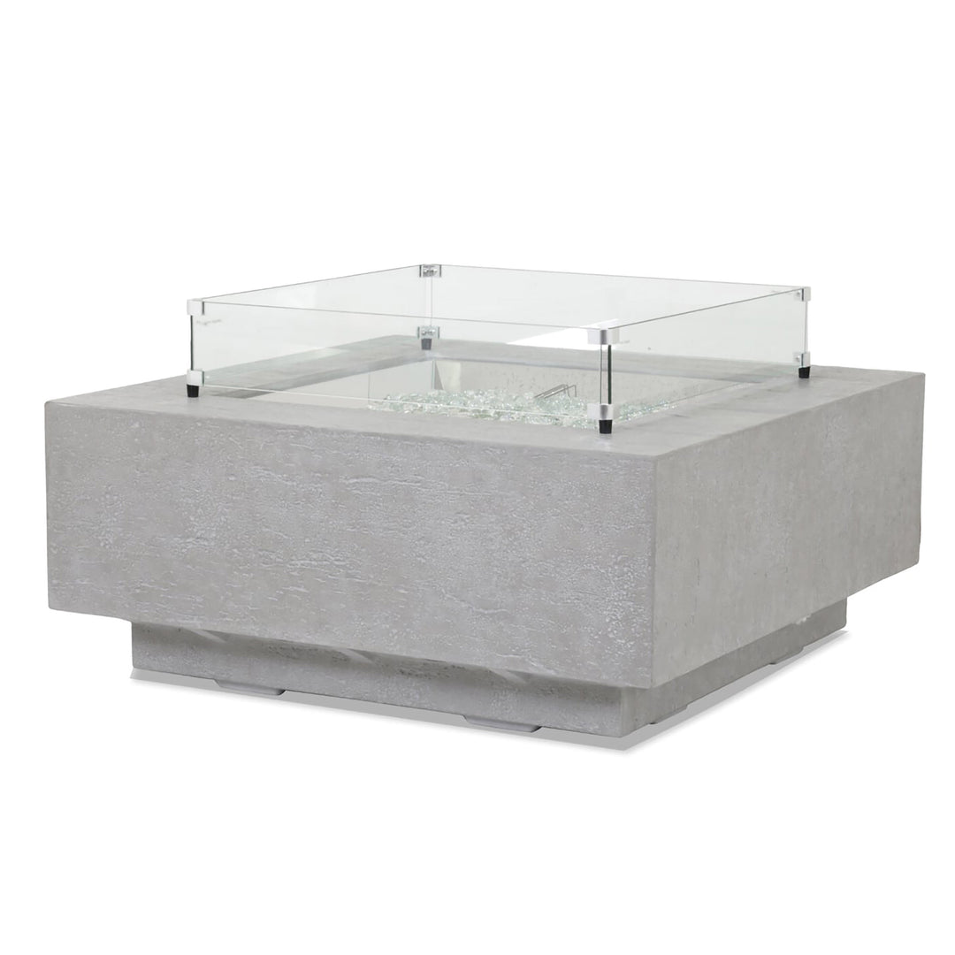 Gravelstone Square Fire Table w/ Glass Surround