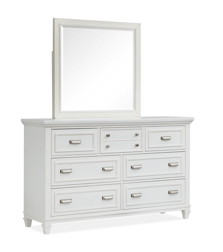 Charleston White Dove White Drawer Dresser With Landscape Mirror - B5611-20WH40WH