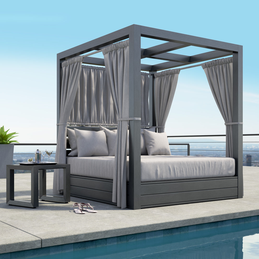 American Home Furniture | Sunset West - Redondo Resort King Day Bed in Cast Silver, No Welt