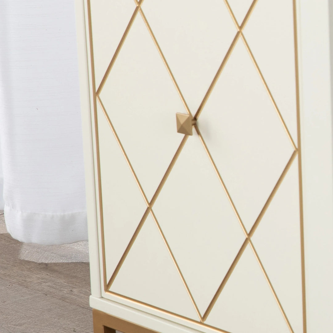 Marradi Media Console w/ Storage - Cream - AmericanHomeFurniture