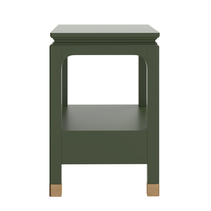 Eave Bedside Table-Darkened Sage