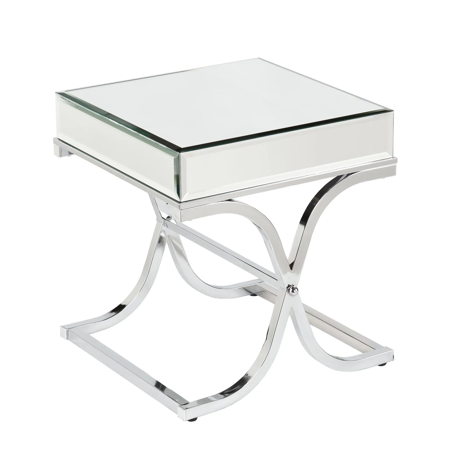 SEI Furniture Ava Mirrored End Table - Chrome ACCENT TABLES