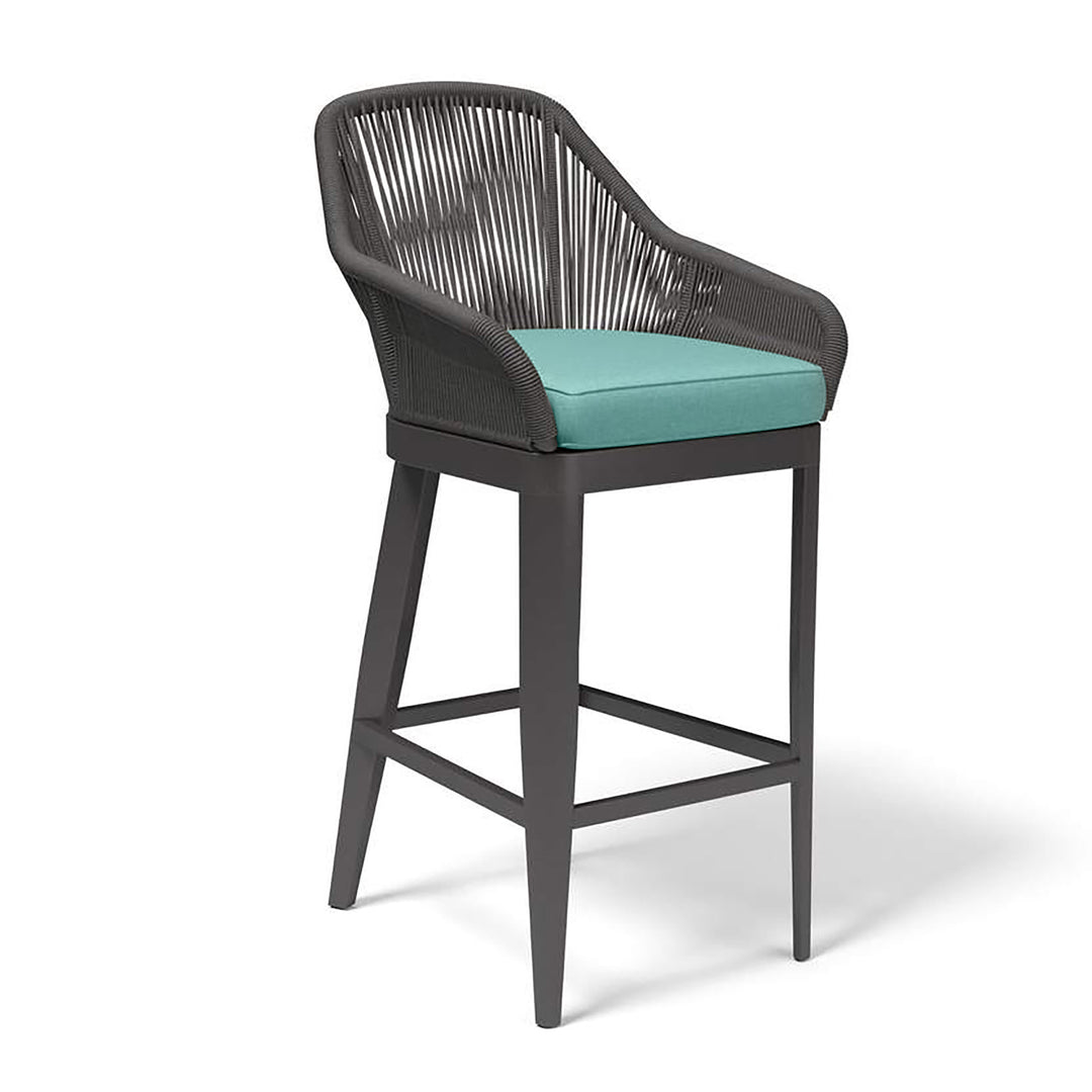 Milano Barstool in Dupione Celeste w/ Self Welt