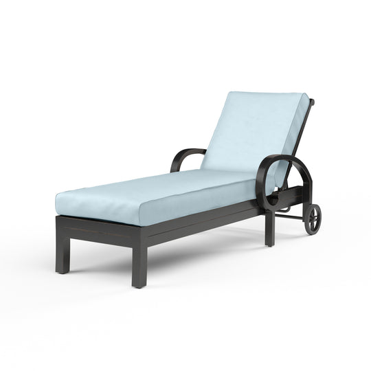 Monterey Chaise Lounge in Canvas Skyline w/ Self Welt
