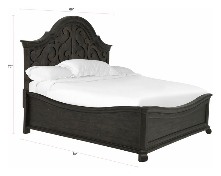 Bellamy Peppercorn King Shaped Panel Bed - B2491-65