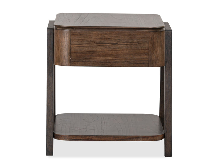 Hallie Milk Chocolate And Dark Chocolate Rectangular End Table - T6355-03