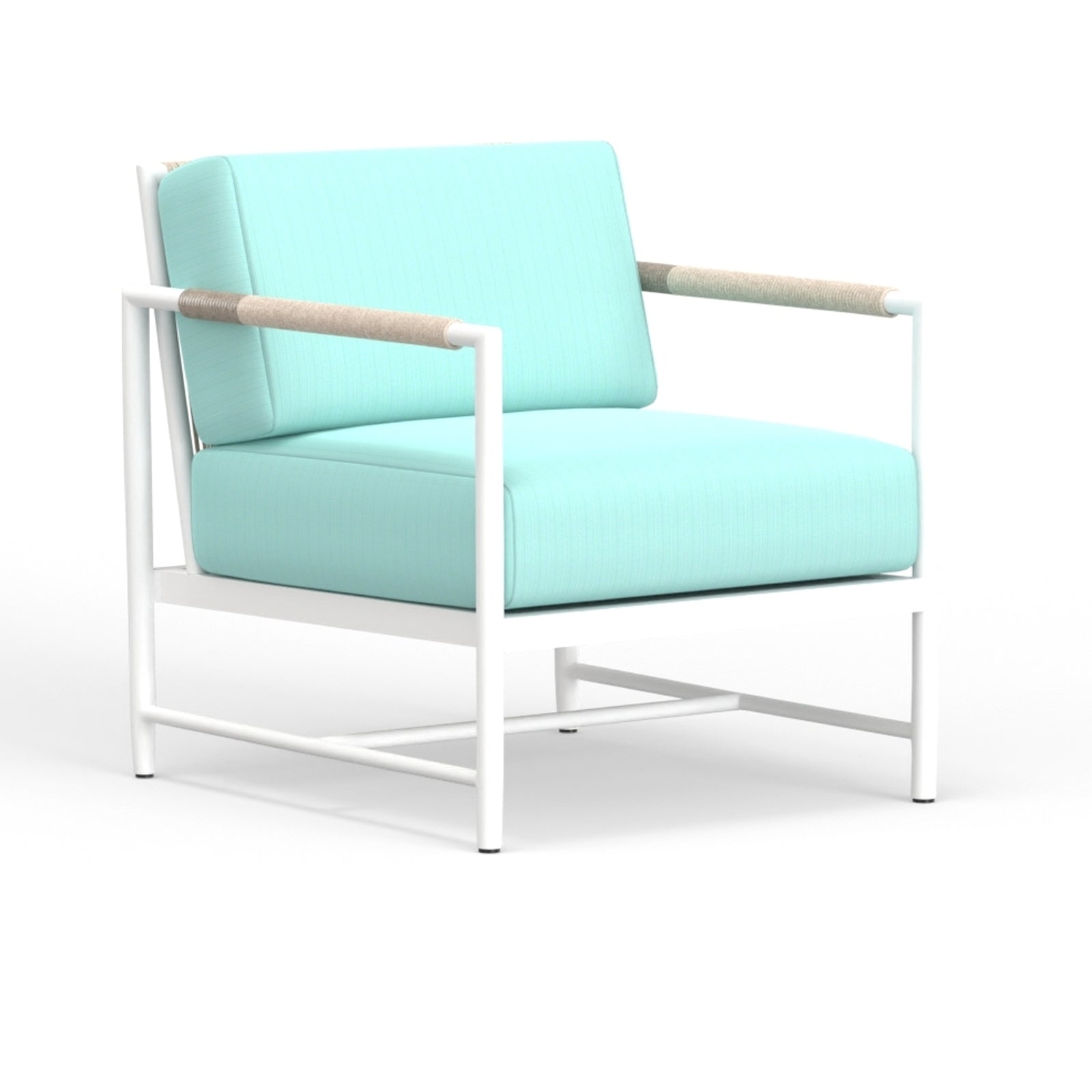 Sabbia Club Chair in Dupione Celeste, No Welt