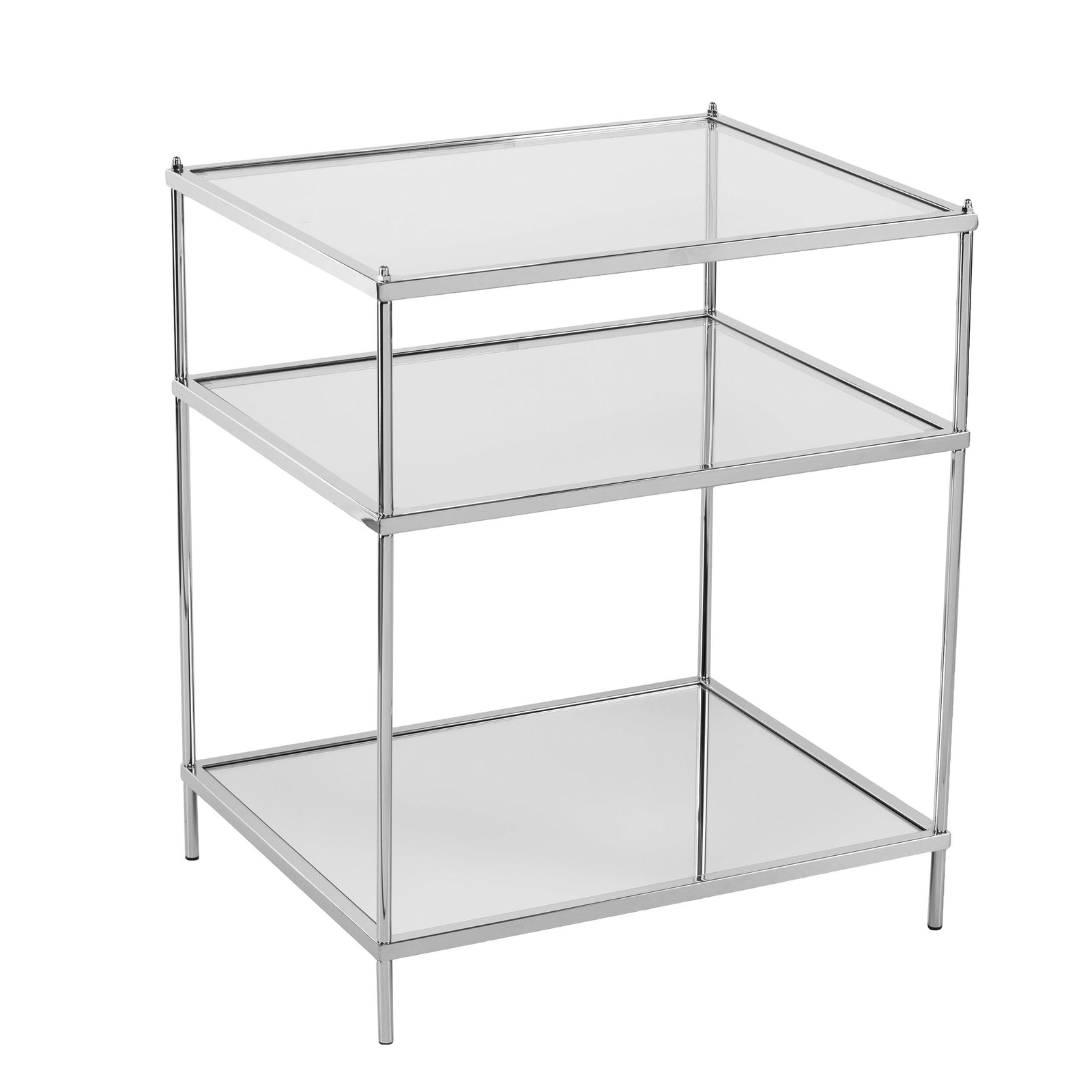 SEI Furniture Knox Glam Mirrored Side Table - Chrome ACCENT TABLES