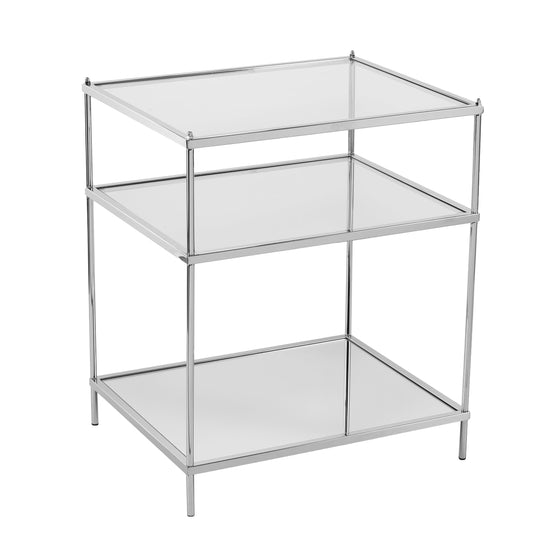 SEI Furniture Knox Glam Mirrored Side Table - Chrome ACCENT TABLES