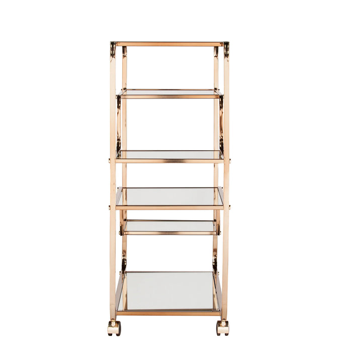 Maylynn Art Deco Mirrored Bar Cart - AmericanHomeFurniture