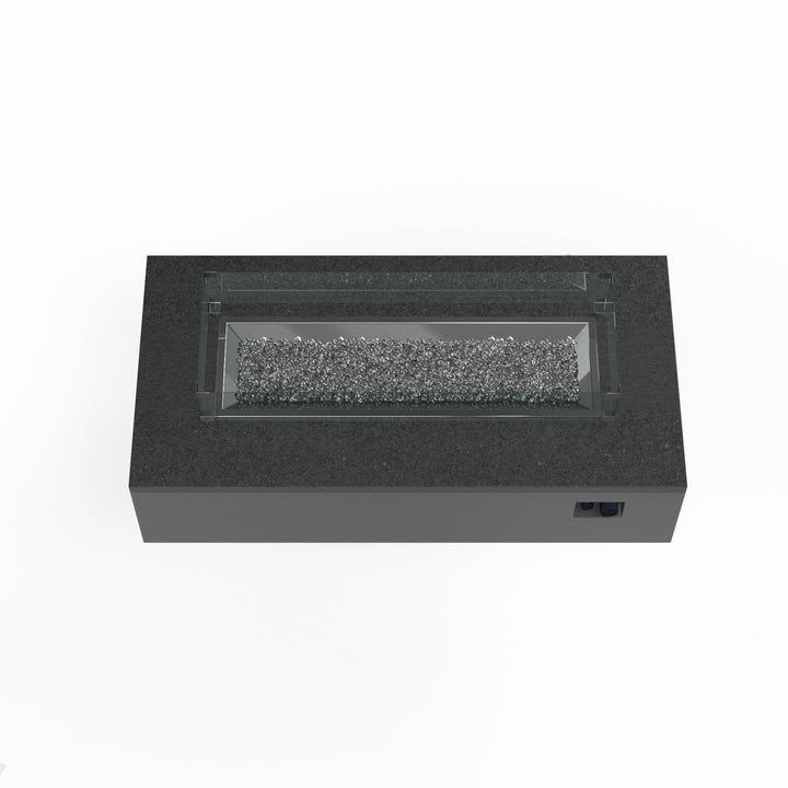 American Home Furniture | Sunset West - Black Granite Rectangular Fire Table Glass Surround