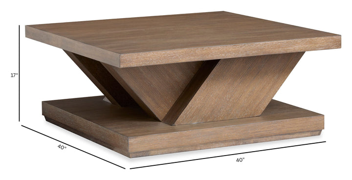 Lansbury Antique Wheat Square Cocktail Table With Casters - T5940-41