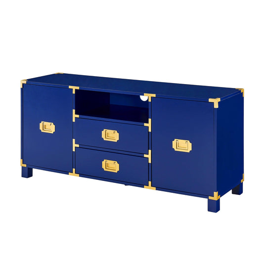 SEI Furniture Campaign Entertainment Center Console - Navy CONSOLE TABLES