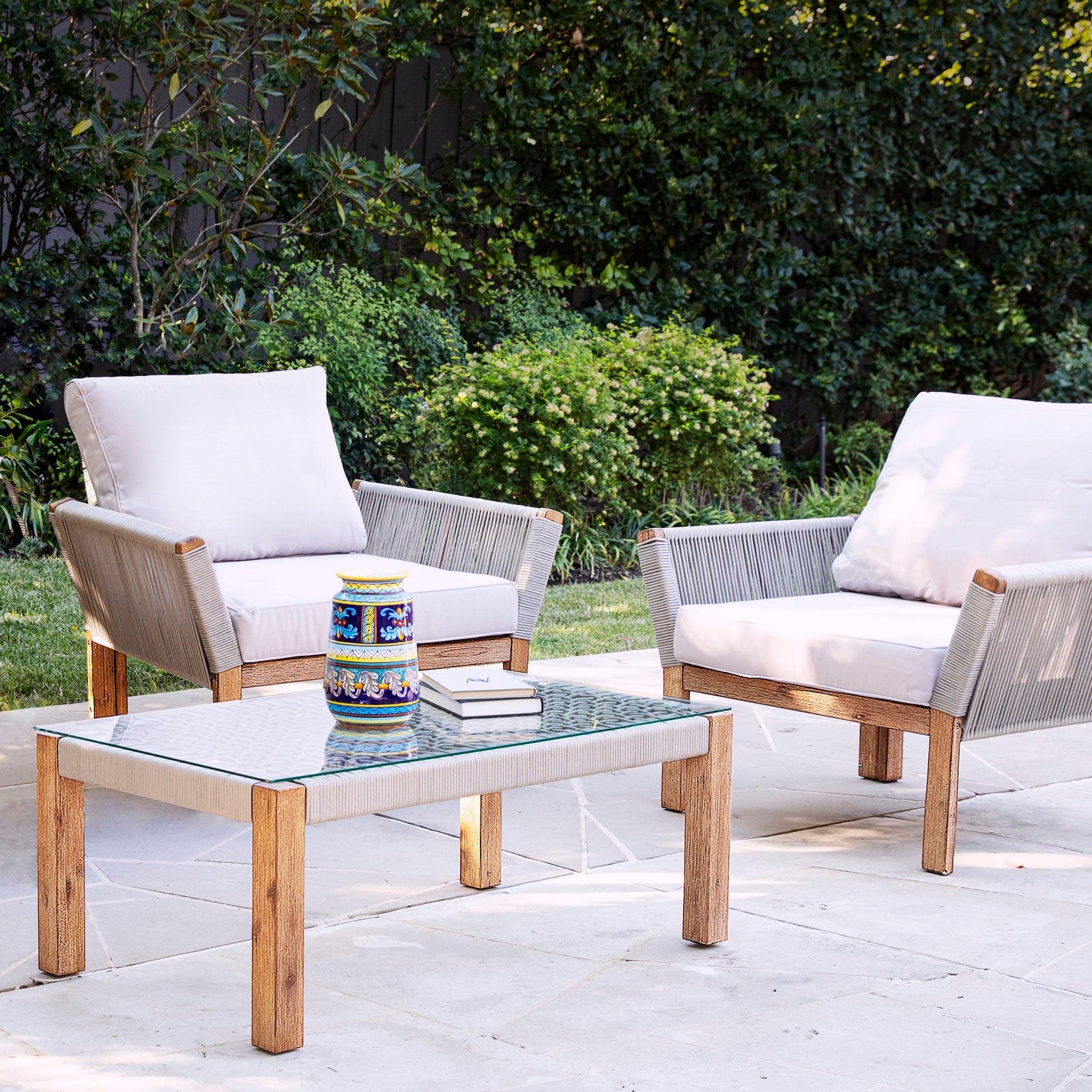 SEI Furniture Brendina Outdoor Armchair w/ Cushions – 2pc Set OUTDOOR CHAISE LOUNGES
