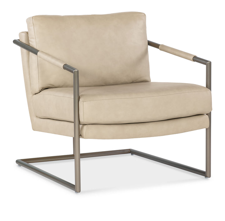 American Home Furniture | Hooker Furniture - Moody Metal Chair - Beige Leather